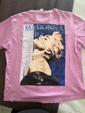 H&M Pink Madonna Graphic Short Sleeve Tee
